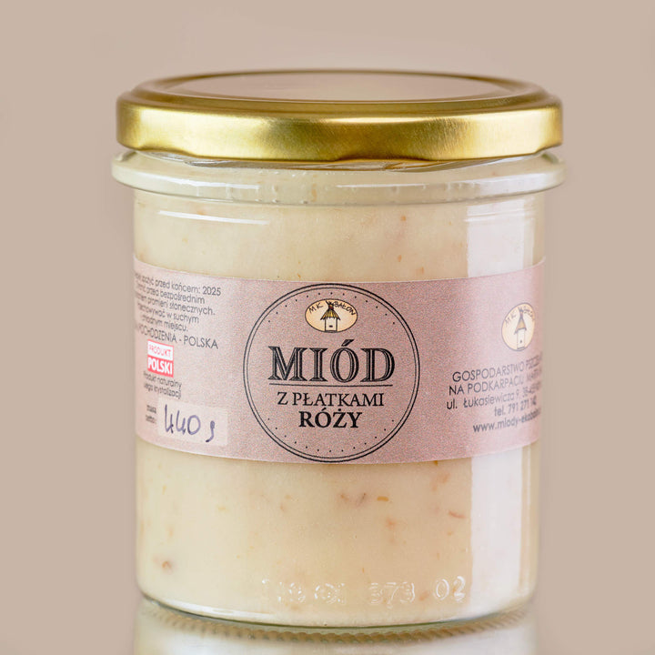 Miód z płatkami róży 250 g