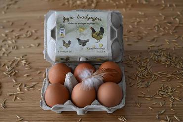 Jaja tradycyjne z chowu na wolnym wybiegu klasa wagowa L, 6 szt.